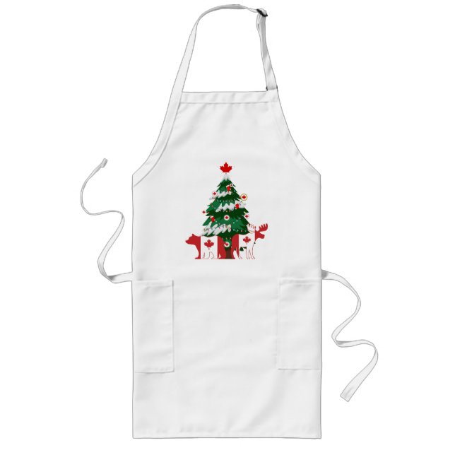 Delantal Largo Canadá Árbol de Navidad Sudadera Canadiense de X-m (Frente)