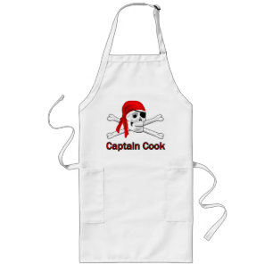 Delantal Largo Capitán Cook Pirate Skull & Bones Apron