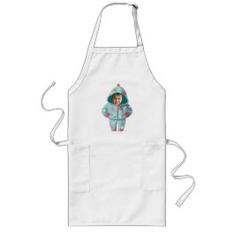 Delantal Largo Cara de Niño en Navidad Personalizada 