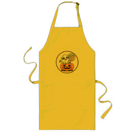 Delantal Largo Caramelo de Halloween Fantasma en Calabaza