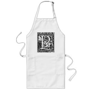 Delantal Largo Carta P Monograma medieval Art Nouveau