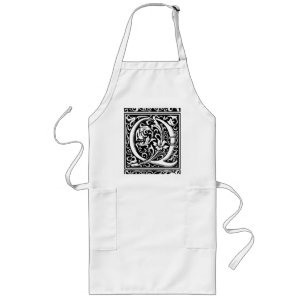 Delantal Largo Carta Q Monograma medieval Art Nouveau