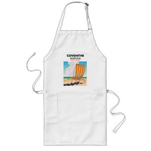 Delantal Largo Cartel de viaje de Covehithe suffolk beach T-Shirt