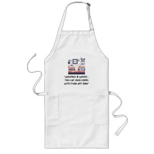 Delantal Largo Cat Mom Apron, Regalo de Día de la Madre