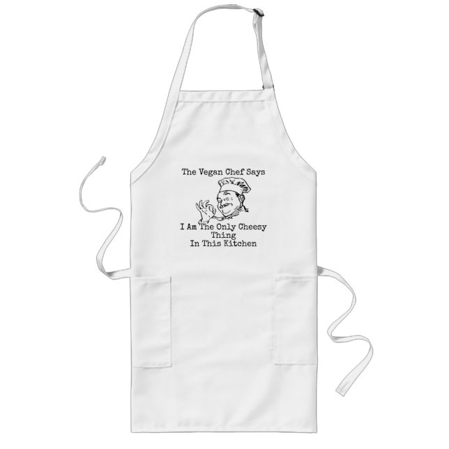 DELANTAL LARGO CHEESY VEGAN CHEF APRON (Frente)
