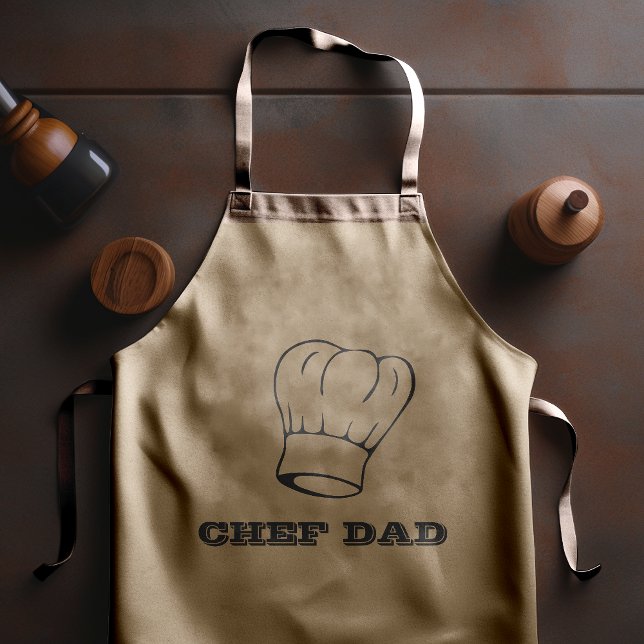 Delantal Largo "Chef Dad": La tipografía Gorra del chef (Subido por el creador)
