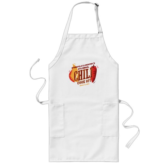 Delantal Largo Chili Cook Off | Concurso de Cocina BBQ (Frente)