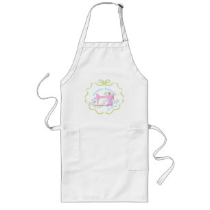 Delantal Largo Cinta de lazo de coser verde blanco