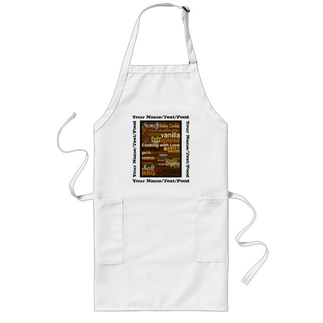 Delantal Largo Cocina con amor Word-Art - Personaliza Apron (Frente)
