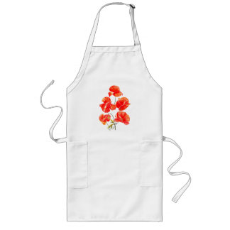 Delantal Largo Cocina del diseño de cinco amapolas/delantal del