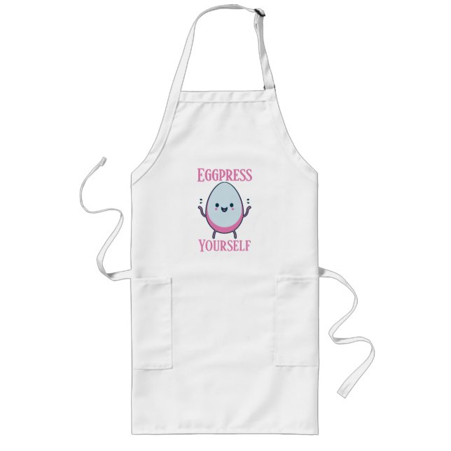 Delantal Largo Cocina divertida "Eggpress Yourself" (Frente)