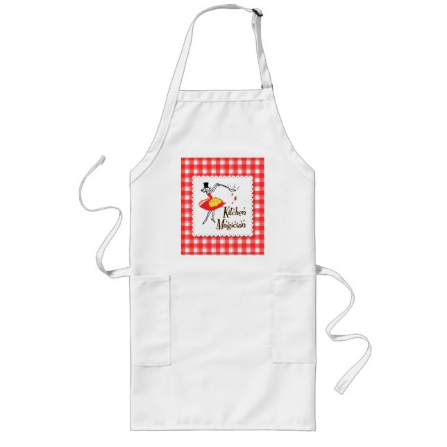 Delantal Largo Cocina Magician Retro Cocinando Chica Apron (Frente)