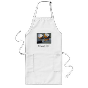 DELANTAL LARGO COCINERO DEL DESAYUNO: PINTURA, HUEVOS, CUCHILLO