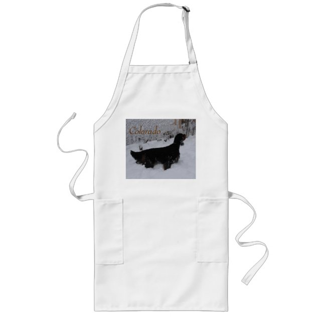 Delantal Largo Colorado Gordon Setter Apron (Frente)