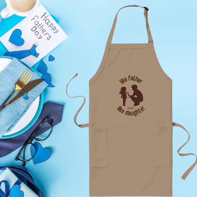 Delantal Largo Como padre como hija Silhouette personalizada (Subido por el creador)