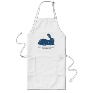 Delantal Largo Conejo Azul Apron - ¿Quieres un conejito, hunny?
