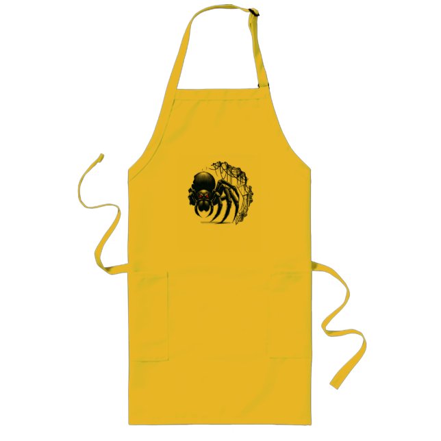 Delantal Largo Copy of Creepy Black Spider Gothic Design (Frente)