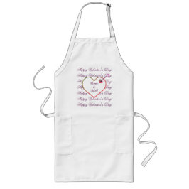 Delantal Largo Corazón morado rosado rojo lindo Día de San Valent
