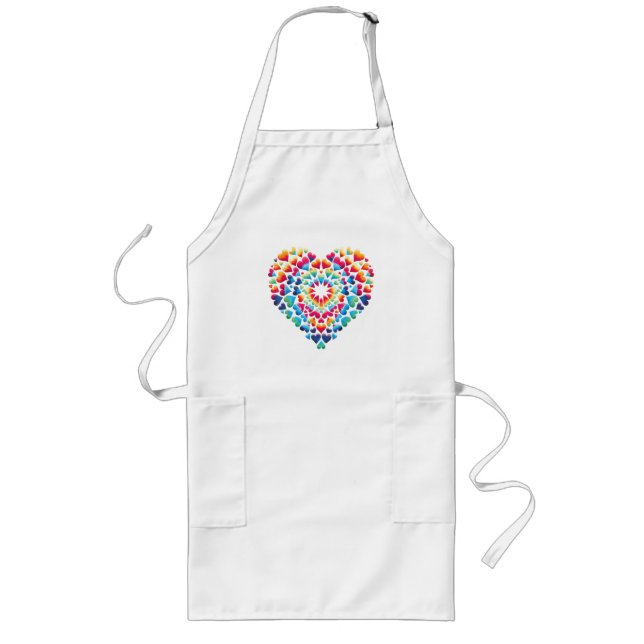 Delantal Largo Corazón Vibrante Tie-Dye (Frente)