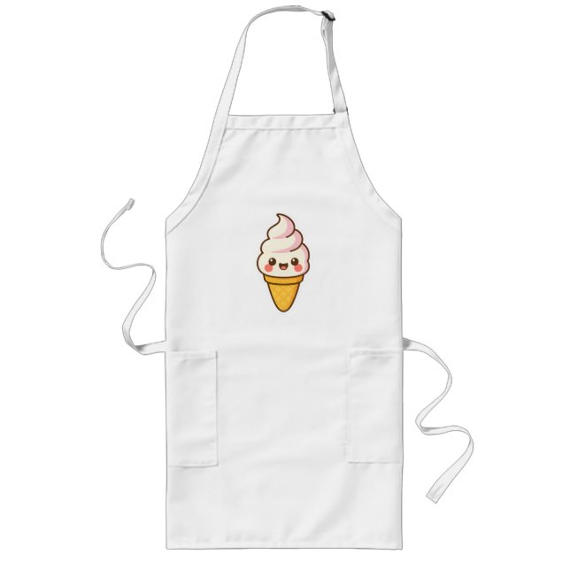 Delantal Largo Crema de hielo de Kawaii dulce (Frente)