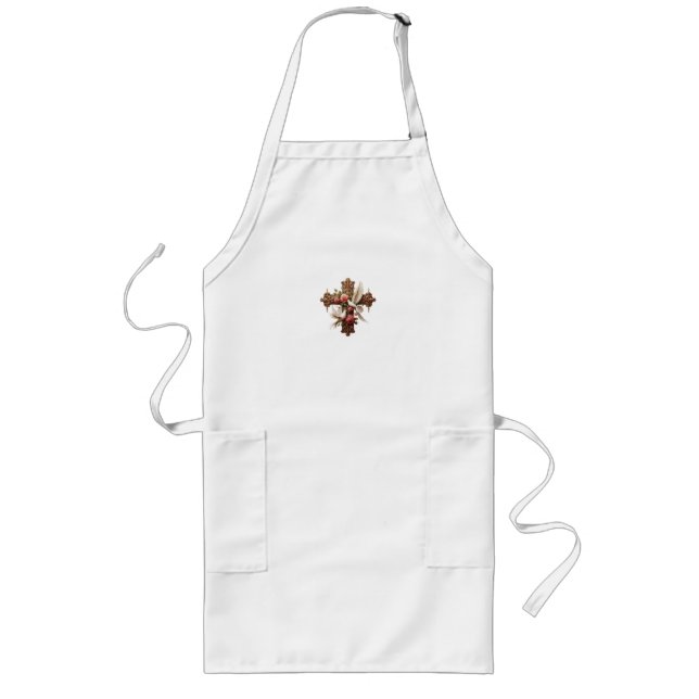 Delantal Largo Cross with Doves – Christian Faith Inspirational D (Frente)