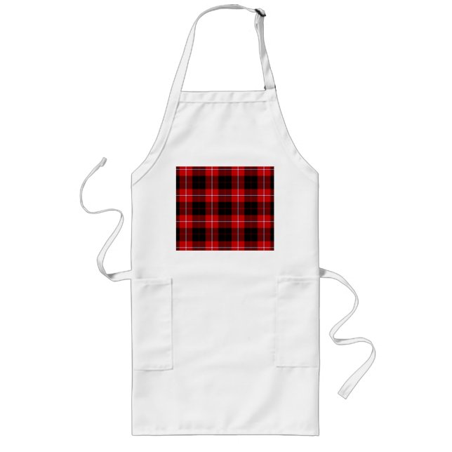 Delantal Largo Cunningham Tartan Red Black Plaid (Frente)