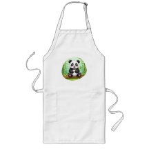 Cute Cartoon Panda en Parche de Bambú