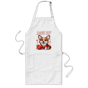 Delantal Largo Cute Corgi Love
