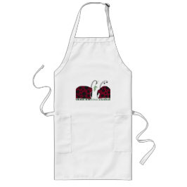 Delantal Largo Cute Ladybugs Y Mistletoe