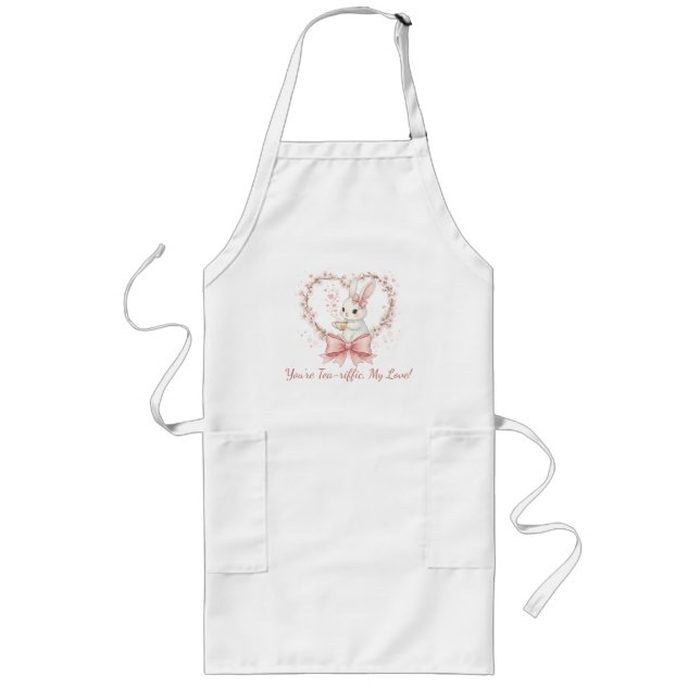 Delantal Largo Cute Rabbit Cooking Apron - Personalized Chef Gift (Frente)
