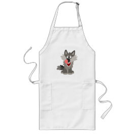 Delantal Largo Cute Silly Personalizado Wolf