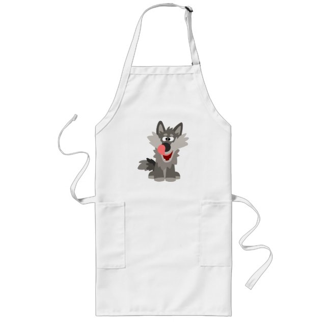 Delantal Largo Cute Silly Personalizado Wolf (Frente)