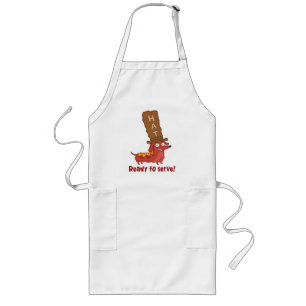 Delantal Largo Dachshund Hot Dog Juego de Palabras