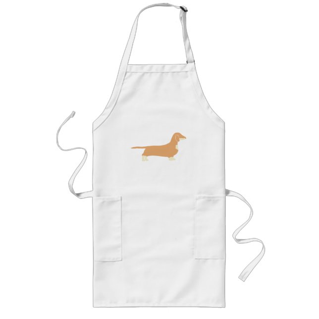 Delantal Largo dachshund silo fawn y crema (Frente)