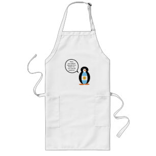 Delantal Largo de Señora Pingüino Hablando Bandera