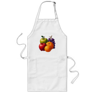 Delantal Largo Decoración de estante de cocina rústica con frutas