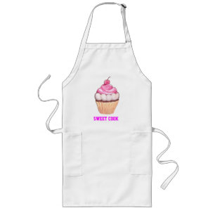 DELANTAL LARGO DELANTERO DE CUPCAKE DEL CHEF SWEET COOK - DULCES