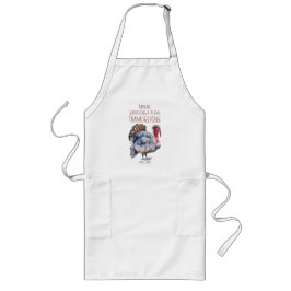 Delantal Largo Día de Acción de Gracias de Diversión Turquía Apro