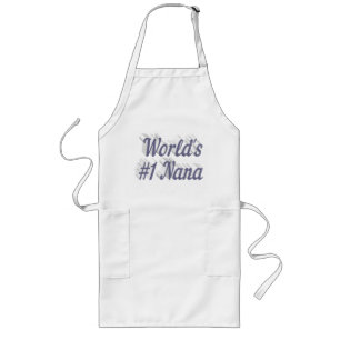 Delantal Largo Día de la Madre de texto gris de Nana