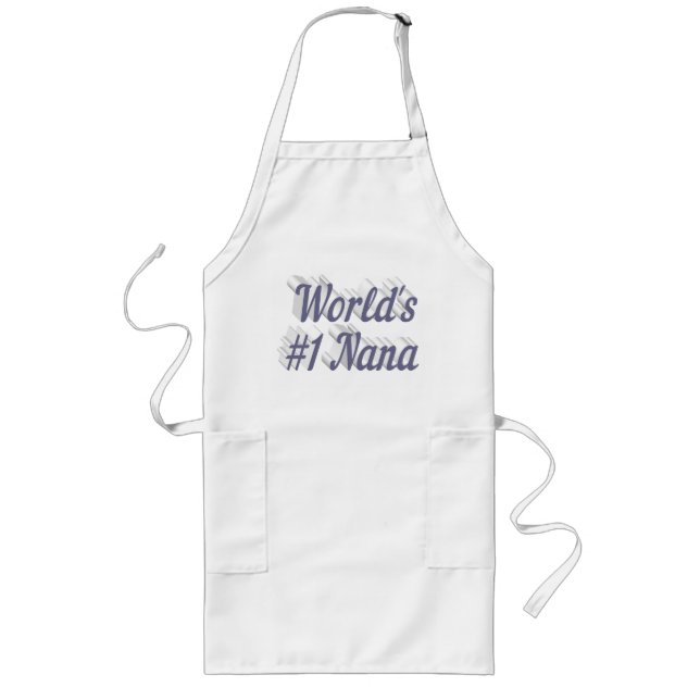 Delantal Largo Día de la Madre de texto gris de Nana (Frente)