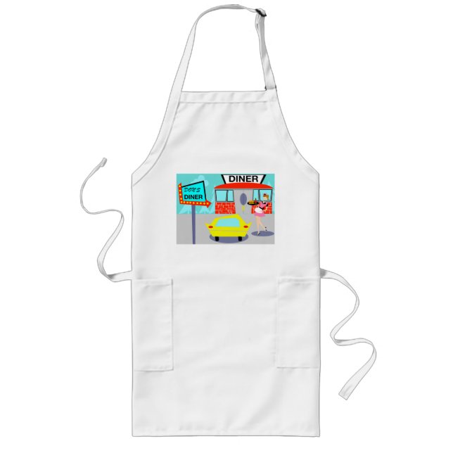 Delantal Largo Diner Apron de los años 50 (Frente)