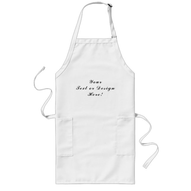 Delantal Largo Diseñar tu propio Apron Blanco - Tamaño largo (Frente)