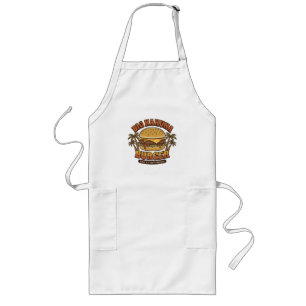 Delantal Largo Diseño de Arte de Hamburguesa Retro   Comida Tropi