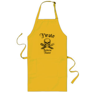 Delantal Largo Diseño de Calavera Maestro de Barbacoa Pirata
