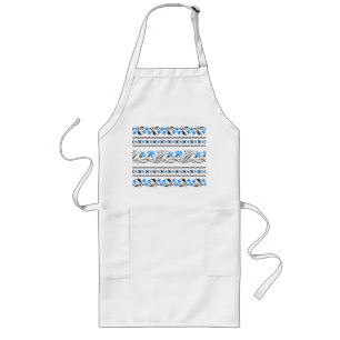 Delantal Largo Diseño de costras Blue Cornflower