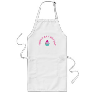 Delantal Largo Diseño de Cupcake Frost Eat Repeat