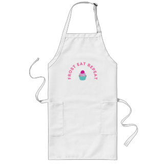 Delantal Largo Diseño de Cupcake Frost Eat Repeat