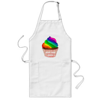Delantal Largo Diseño de Orgullo de Cupcake de Arcoíris Personali