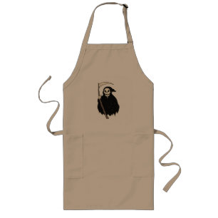 Delantal Largo Diseño negro de la Parca de Halloween