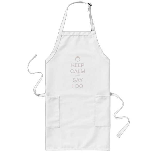 Delantal Largo Diseño nupcial personalizable Keep Calm (Frente)